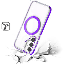 For Samsung S25/S24 Case Magnetic Circle Camera Lens Stand + Tempered Glass