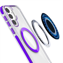 For Samsung S25/S24 Case Magnetic Circle Camera Lens Stand + Tempered Glass