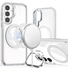 For Samsung S25/S24 Case Magnetic Circle Camera Lens Stand + Tempered Glass