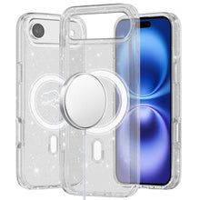 For iPhone Air Case Thick Magnetic Circle Glitter Translucent +Tempered Glass