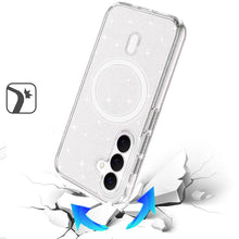 For Samsung S26+ Plus Case Magnetic Circle Glitter Translucent + Tempered Glass