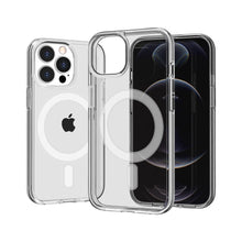 For iPhone 15 Case Magnetic Circle Translucent Hybrid Cover + 2 Tempered Glass
