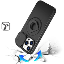 For iPhone 14 PRO MAX 6.7 in. Case Rotating Stand Magnetic Circle Lens Cover