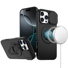 For iPhone 16 PRO MAX Case Full Protection Stand Magnetic Circle +Tempered Glass