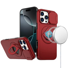 For iPhone 16 PRO MAX Case Full Protection Stand Magnetic Circle +Tempered Glass