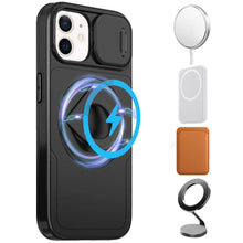For iPhone 11 6.1 in. Case Full Protection Stand Magnetic Circle +Tempered Glass