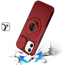 For iPhone 11 6.1 in. Case Full Protection Stand Magnetic Circle +Tempered Glass