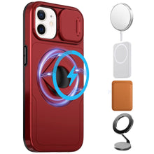 For iPhone 11 6.1 in. Case Full Protection Stand Magnetic Circle +Tempered Glass