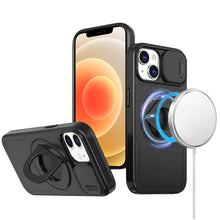 For iPhone 12/12 Pro Case Full Protection Stand Magnetic Circle + Tempered Glass