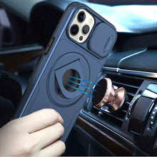 For iPhone 12 Pro Max Case Full Protection Stand Magnetic Circle +Tempered Glass