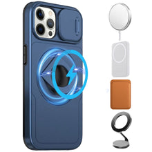 For iPhone 12 Pro Max Case Full Protection Stand Magnetic Circle +Tempered Glass