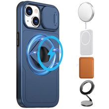 For iPhone 15 Case Full Protection Stand Magnetic Circle + 2 Tempered Glass