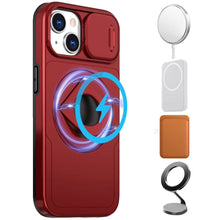 For iPhone 15 Case Full Protection Stand Magnetic Circle + 2 Tempered Glass
