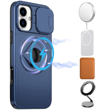 For iPhone 16 6.1inch Case Full Protection Stand Magnetic Circle +Tempered Glass