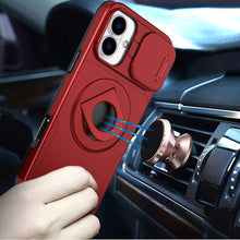 For iPhone 17 Case Full Protection w/ 360 Stand Magnetic Circle + Tempered Glass