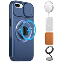 For iPhone 8 Plus/7 Plus Case Protection Stand Magnetic Circle + Tempered Glass