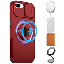 For iPhone 8 Plus/7 Plus Case Protection Stand Magnetic Circle + Tempered Glass