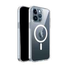 For iPhone 11 Pro Max Case Magnetic Circle True Transparent + Tempered Glass