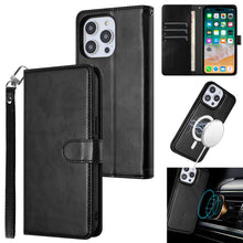 For iPhone 15 Pro Max Case Detacheable Magnet Circle Wallet +2 Screen Protectors