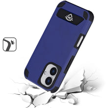 For iPhone 16 6.1inch Case Heavy-Duty Magnetic Circle Kickstand + Tempered Glass