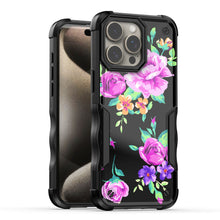 For iPhone 15 PRO Case Ergonomic Grip Print Design Shockproof + 2 Tempered Glass