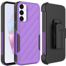 For Samsung A36 Case Heavy-Duty Holster Combo Lined Phone Cover + Tempered Glass