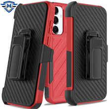 For Samsung A36 Case Heavy-Duty Holster Combo Lined Phone Cover + Tempered Glass