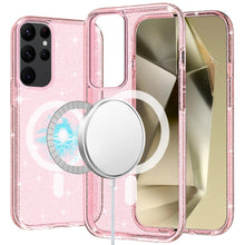 For Samsung Galaxy S24 Case Full Glitter Translucent Magnetic Charging Cover