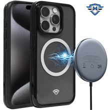 For iPhone 15 PLUS Case Magnetic Charging Translucent Cover + 2 Tempered Glass