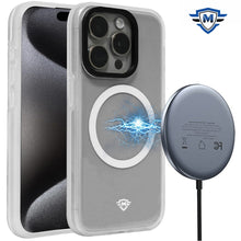 For iPhone 15 PLUS Case Magnetic Charging Translucent Cover + 2 Tempered Glass