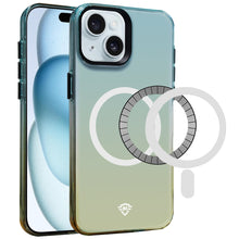For iPhone 15 PRO Case Magnetic Charging Gradient Color Cover + 2 Tempered Glass