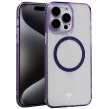 For iPhone 15 PRO Case Magnetic Charging Translucent Border + 2 Tempered Glass
