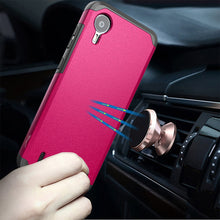 For Cricket Debut S2, At&t Calypso 4 Tough Hybrid Case Cover + Tempered Glass