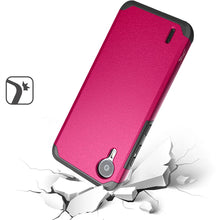 For Cricket Debut S2, At&t Calypso 4 Tough Hybrid Case Cover + Tempered Glass