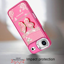 For iPhone Air Case w/ 3D Butterfly Bling Charm and Stand Cover + Tempered Glass