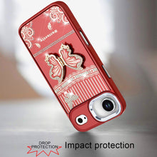 For iPhone Air Case w/ 3D Butterfly Bling Charm and Stand Cover + Tempered Glass