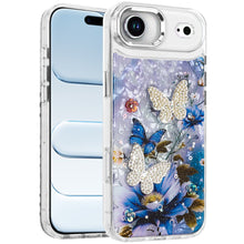 For iPhone Air Case Epoxy Glitter with 3D Beaded Butterflies + Tempered Glass