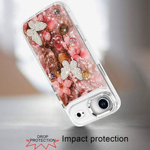 For iPhone Air Case Epoxy Glitter with 3D Beaded Butterflies + Tempered Glass