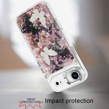 For iPhone Air Case Epoxy Glitter with 3D Beaded Butterflies + Tempered Glass