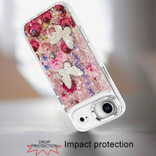 For iPhone Air Case Epoxy Glitter with 3D Beaded Butterflies + Tempered Glass