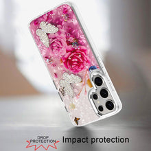 For Samsung S25 Ultra Case Epoxy Glitter 3D Beaded Butterflies + Tempered Glass