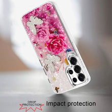 For Samsung S26 Ultra Case Epoxy Glitter 3D Beaded Butterflies + Tempered Glass