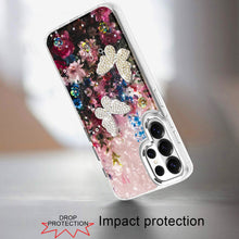 For Samsung S26 Ultra Case Epoxy Glitter 3D Beaded Butterflies + Tempered Glass
