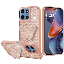 For Moto G 2025/2026/G Play 2026 Case Butterfly Bling Grip Stand +Tempered Glass