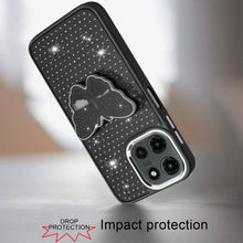 For Motorola Edge 2025 Case with Butterfly Grip Stand and Mini Faux Crystals