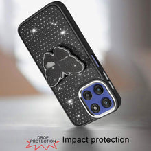 For Moto G Stylus 2025 Case Butterfly Grip Stand Faux Crystals + Tempered Glass