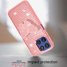 For Moto G Stylus 2025 Case Butterfly Grip Stand Faux Crystals + Tempered Glass