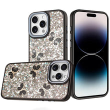 For iPhone 14 PRO MAX 6.7 in.Case Full Glitter Flakes with Cute Butterflies