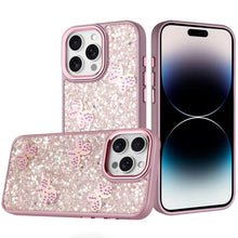 For iPhone 14 PRO MAX 6.7 in.Case Full Glitter Flakes with Cute Butterflies