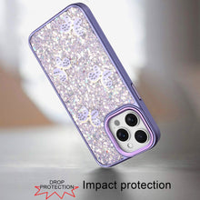 For iPhone 14 PRO MAX 6.7 in.Case Full Glitter Flakes with Cute Butterflies